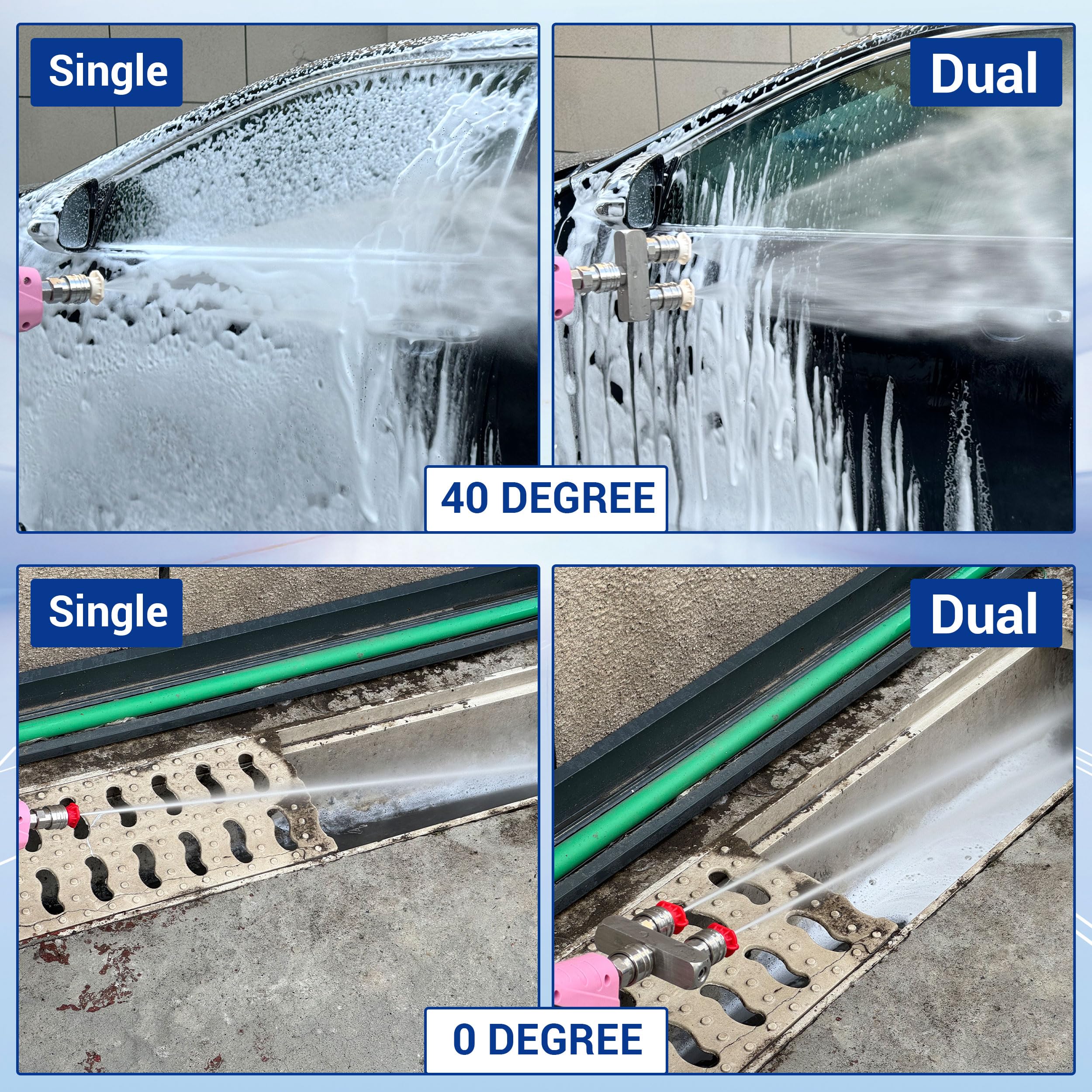 EZALOR stainless steel nozzle body resists corrosion and leaks under pressure.