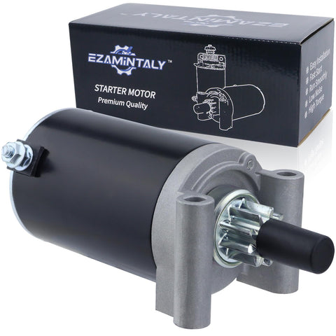 Ezamintaly 12V starter close-up with 9-tooth gear for reliable cold starts.