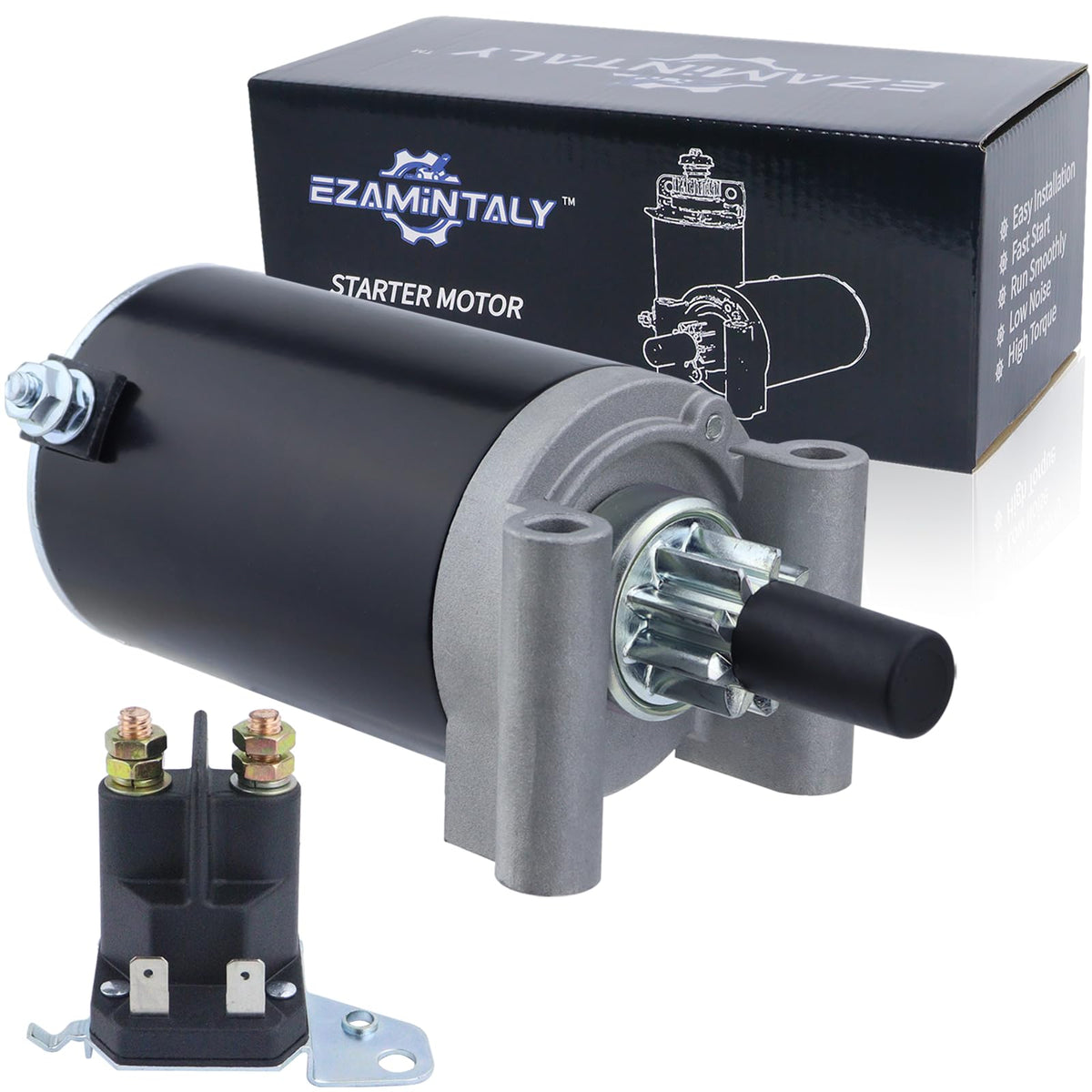 Ezamintaly starter motor closeup for Cub Cadet tractors, reliable 12V performance.