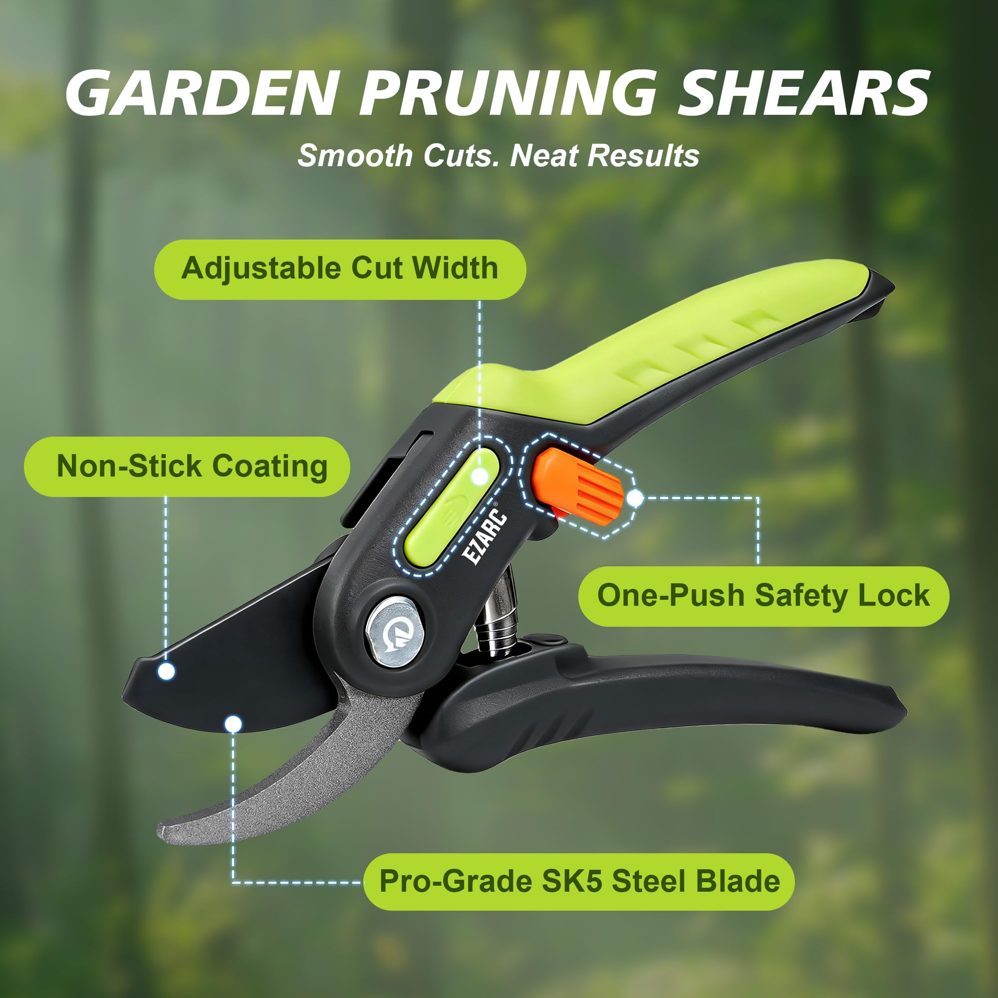 EZARC pruning shears handle grip offering ergonomic comfort for small and large hands
