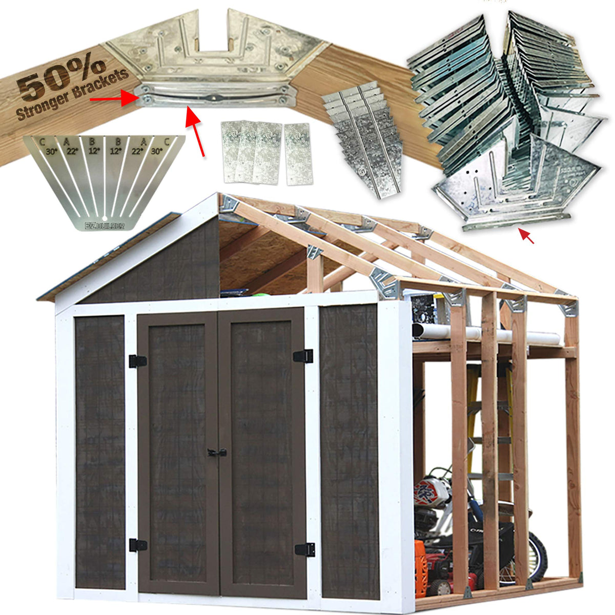 EZBUILDER 50% stronger brackets reinforce truss connections for durable framing