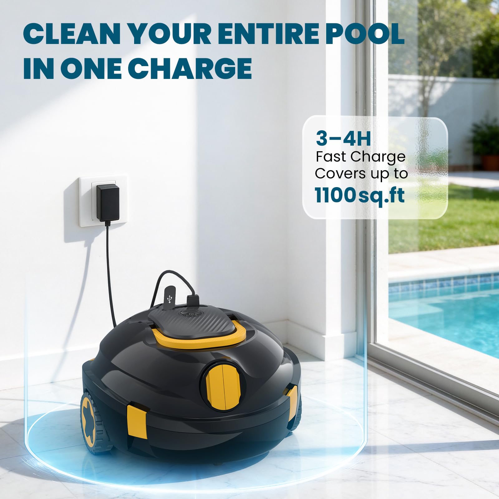 EZIOOV Y20 dual suction and extended brush capture debris efficiently