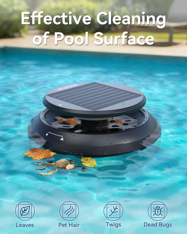 EZIOOV Y60 in action on water, skimming the pool surface quietly.