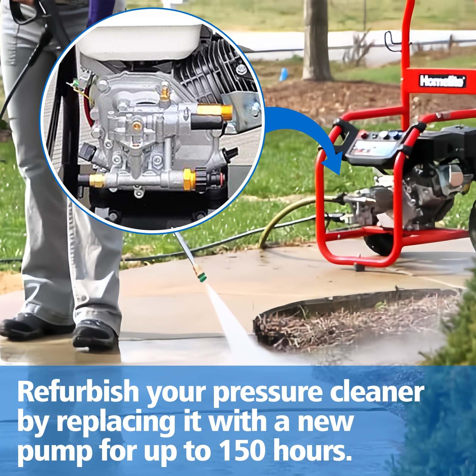 EZJOB 3100PSI pump EZ valve system close-up for easy-start performance