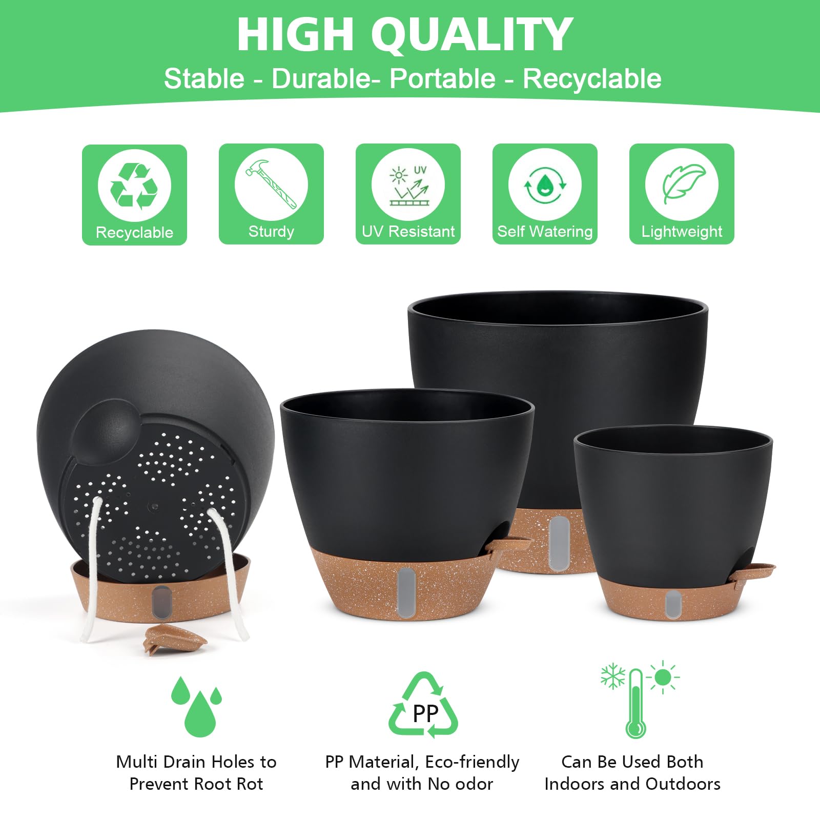 Ezmixcoop plant pot with mesh drainage holes for breathable soil.