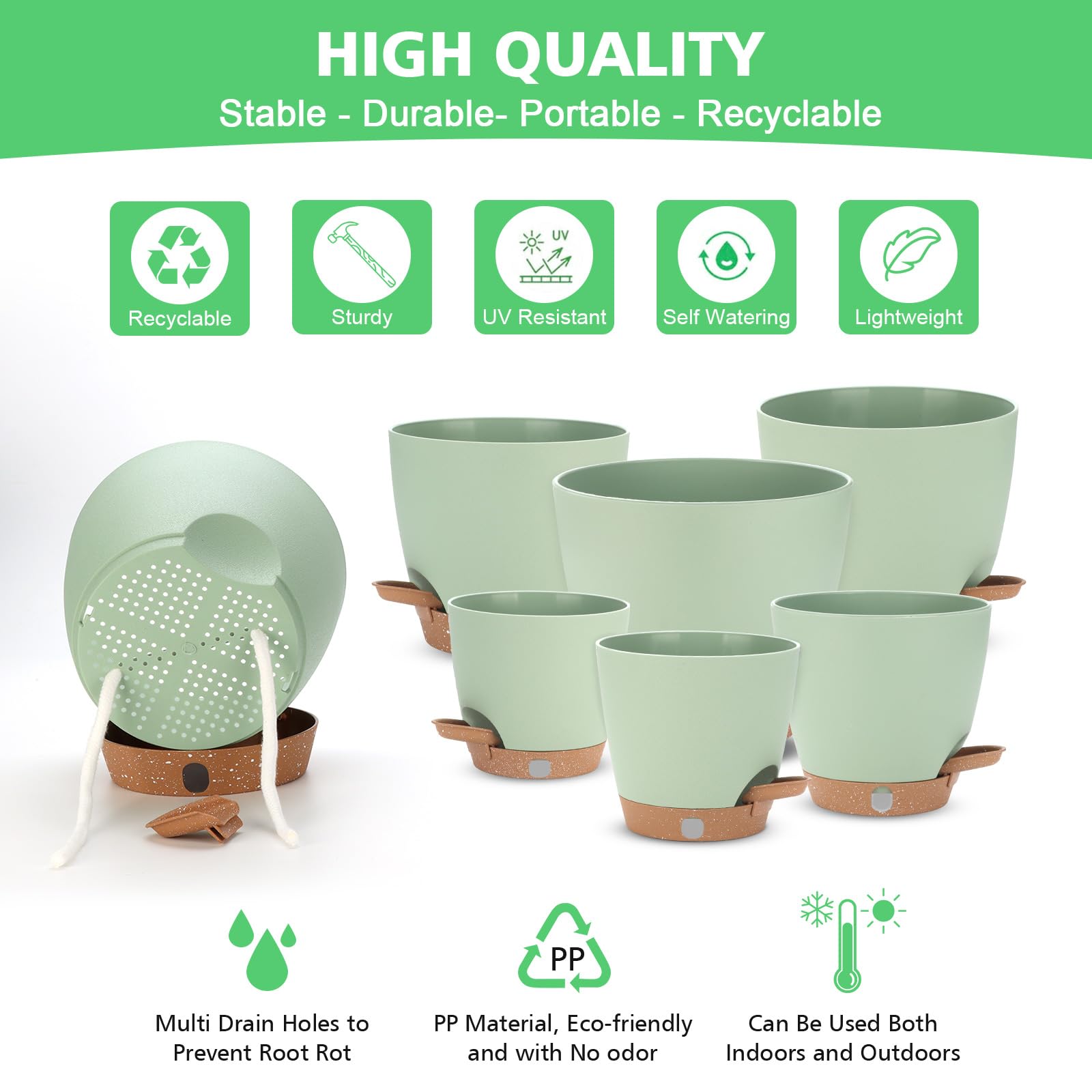 Ezmixcoop 5.5-inch planter with visual level for simple refills