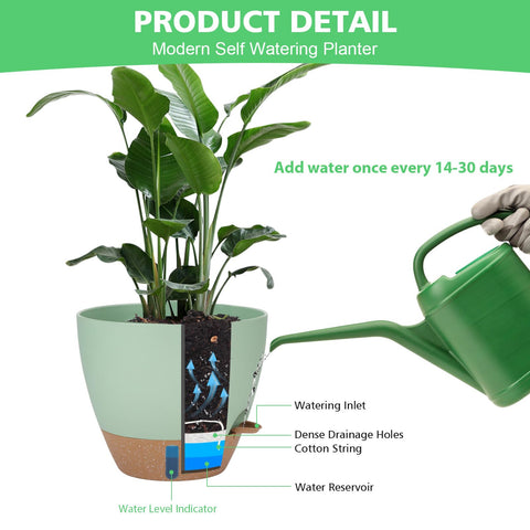 Ezmixcoop 5-inch pot promoting even watering through reservoir