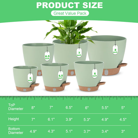 Ezmixcoop self-watering planter with visual water level for a 7-inch pot