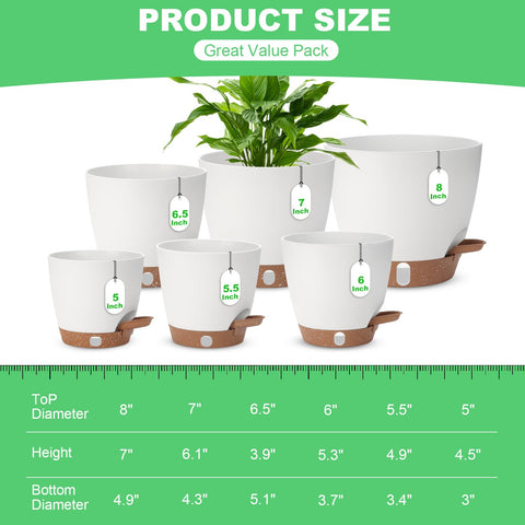 Ezmixcoop self-watering planter 7 inch with water level window for simple daily care