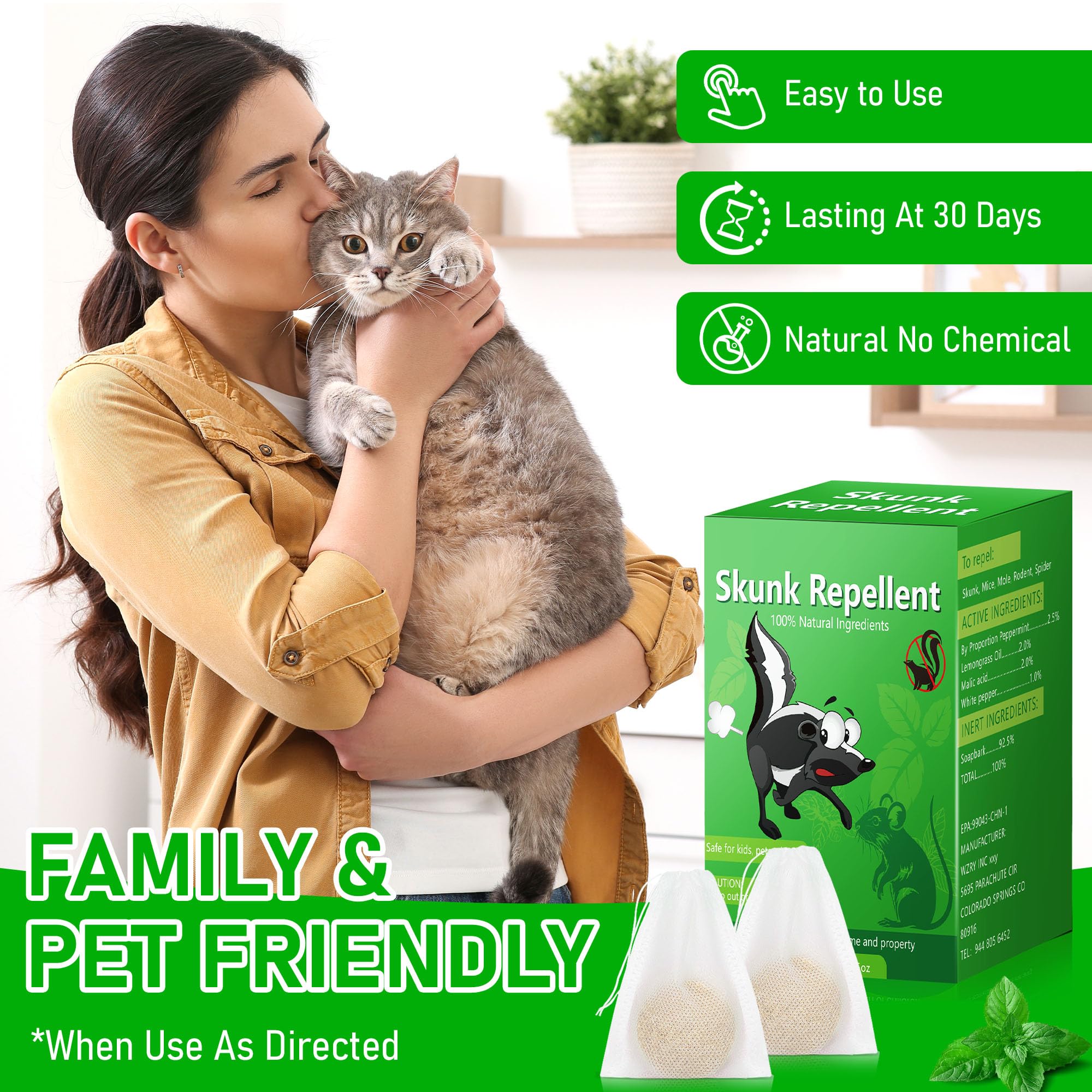 Ezoon Skunk Repellent attic entrance pellets deter intruders without harming them.