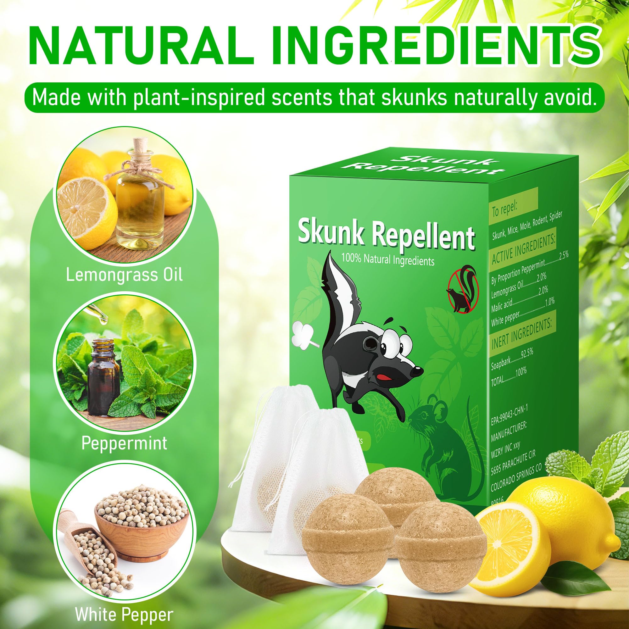 Ezoon Skunk Repellent garden perimeter pellets keep edges safe from pests.