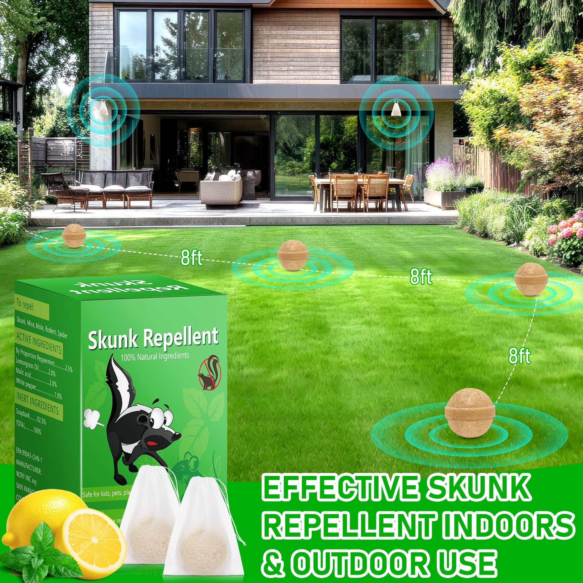 Ezoon Skunk Repellent pet-friendly formula preserves family safety outdoors.