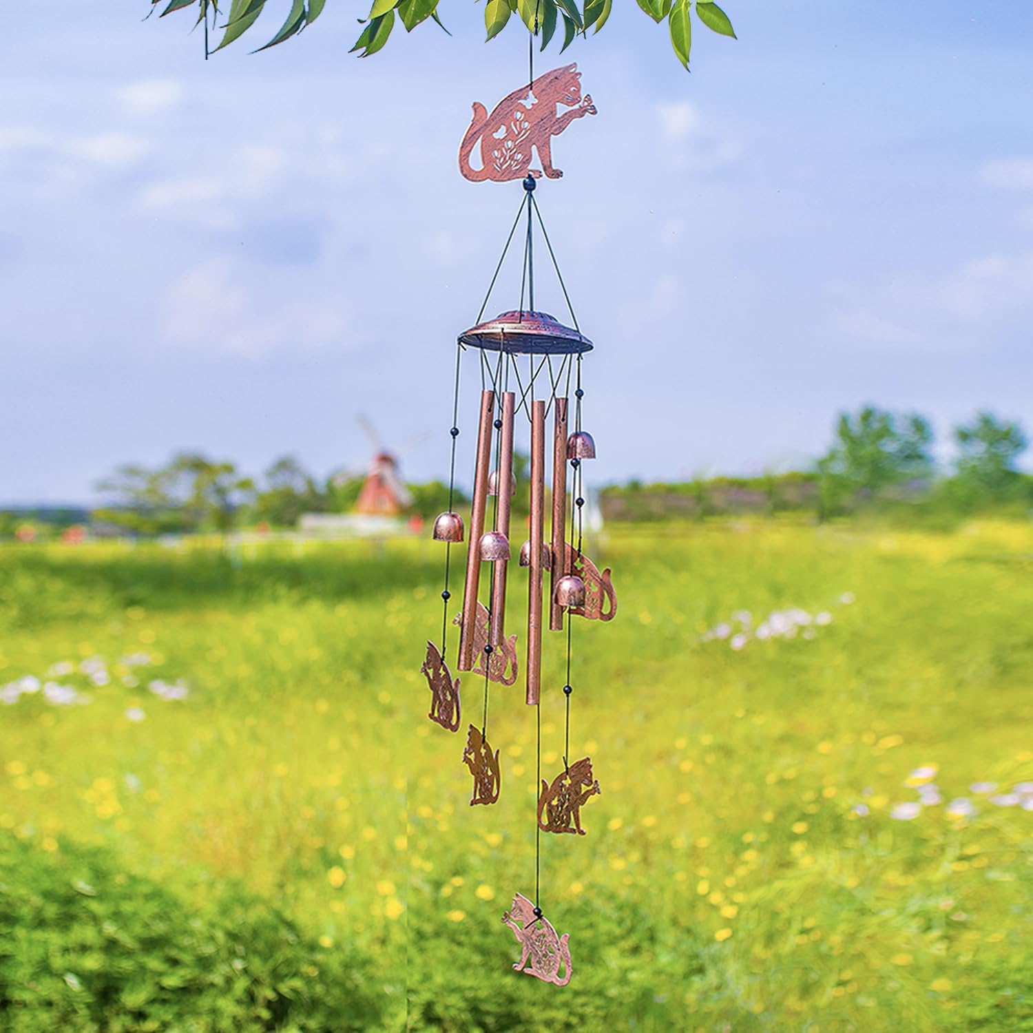 EZTZEN cat wind chime gift set presents a thoughtful memorial or sympathy option.