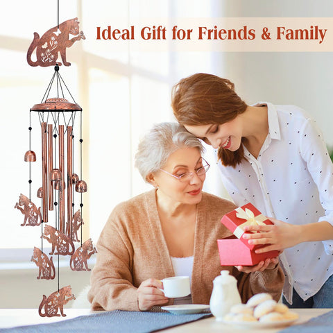 EZTZEN cat wind chime indoor creates whimsical focal point at home.