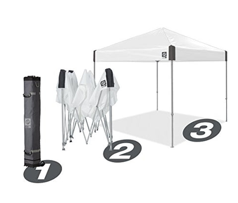 E-Z UP Ambassador canopy side view showing height and open interior