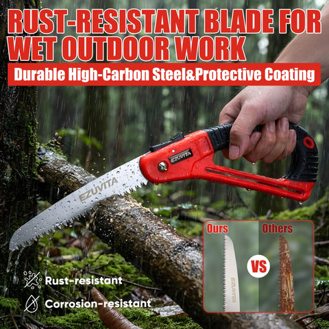 EZUVITA high-carbon steel blade with rust-resistant coating stays sharp