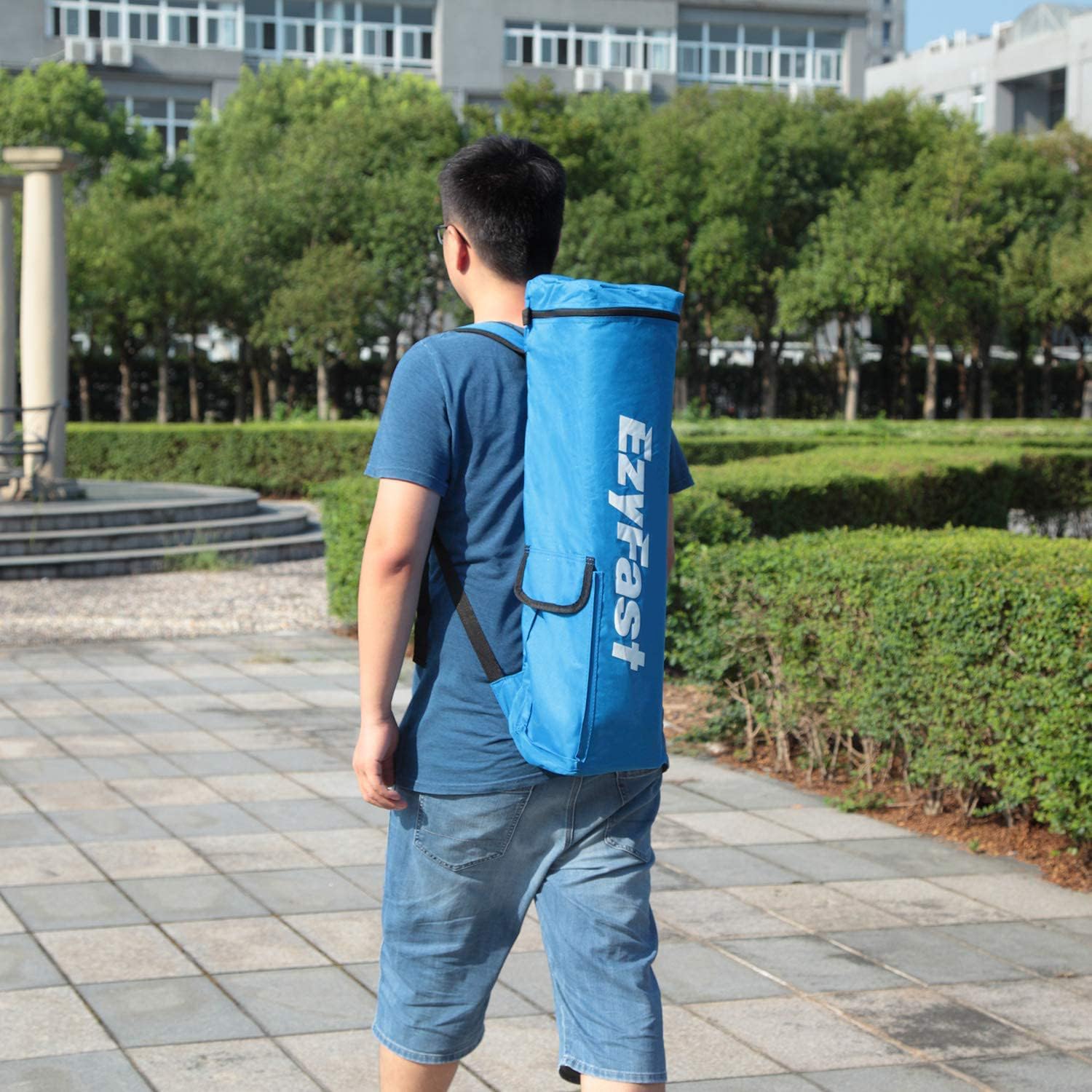 EzyFast compact packdown fits neatly into the 27in by 8in by 8in bag.