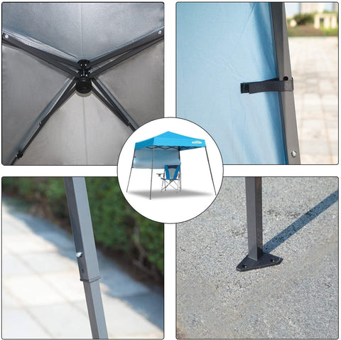 EzyFast one-person push-open frame enables quick setup and simple storage.
