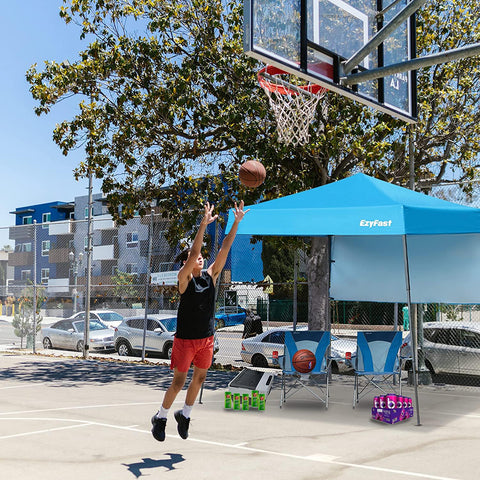 EzyFast canopy top blocks sun with 6x6ft fabric for cooler moments.