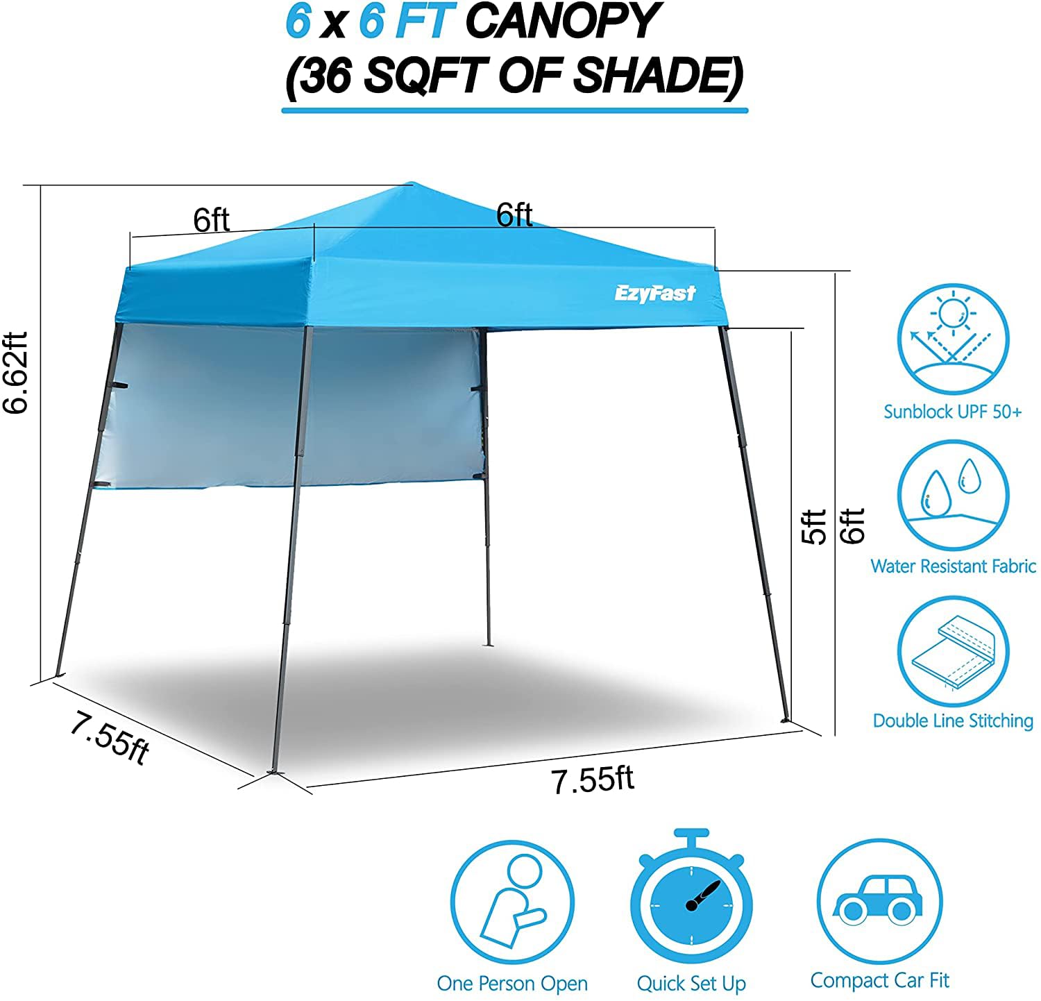 EzyFast UPF 50+ fabric blocks UV rays for safer lounging in sun.
