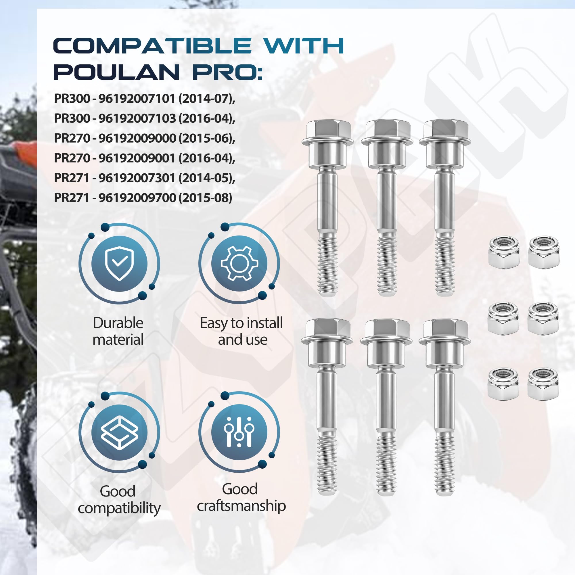 EZYPACK 12-pack bolts ready for maintenance on 2-stage snow blowers.