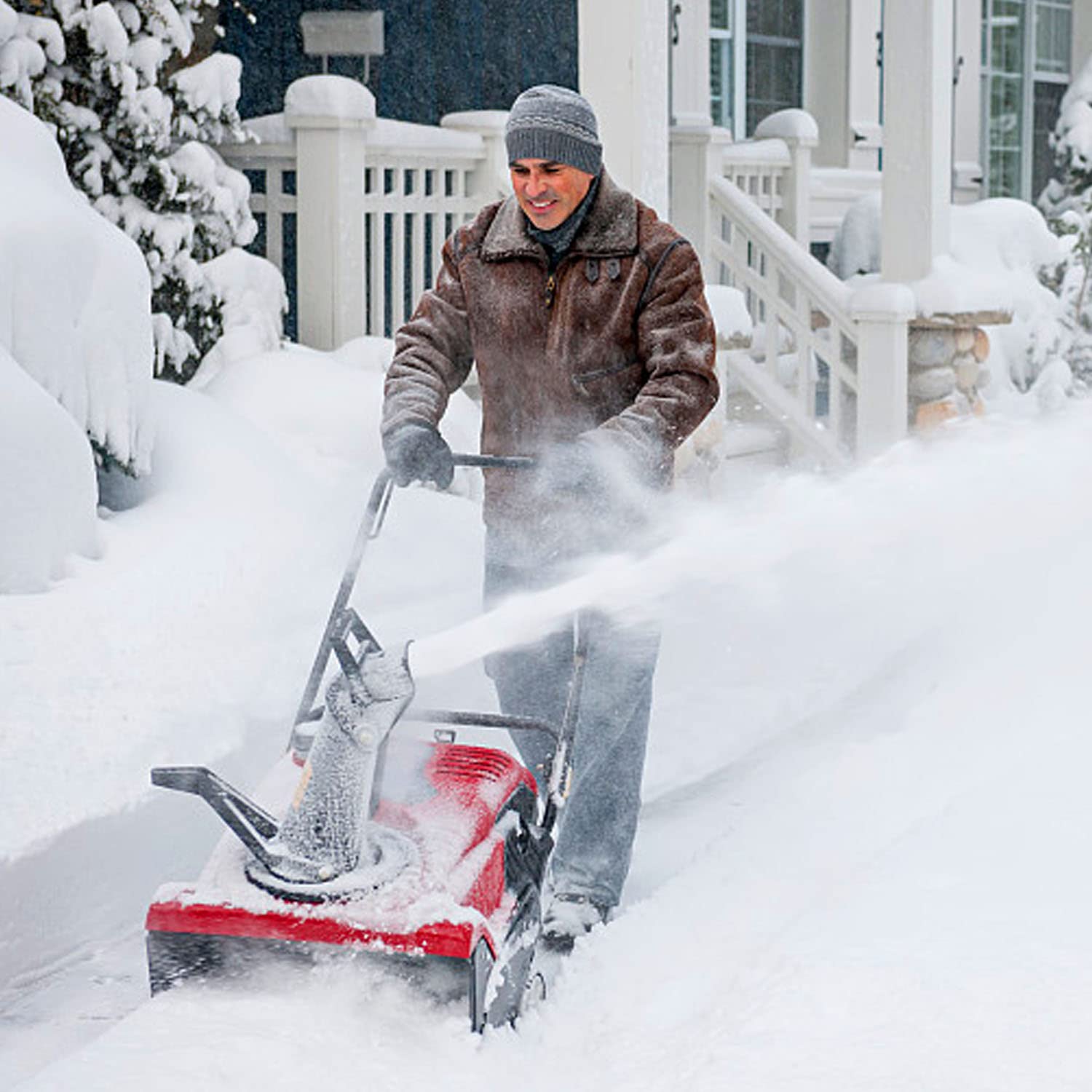 EZYPak snowthrower in use shows maintained control in deep snow