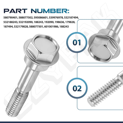 EZYPACK durable steel bolts and nuts ideal for year-round snow blower care.