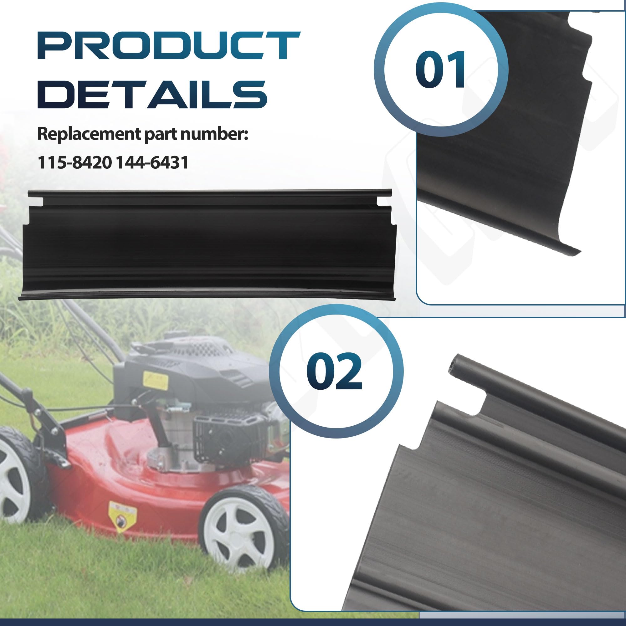 EZYPAK trailing shield dimensions ensure a proper fit on many mowers.
