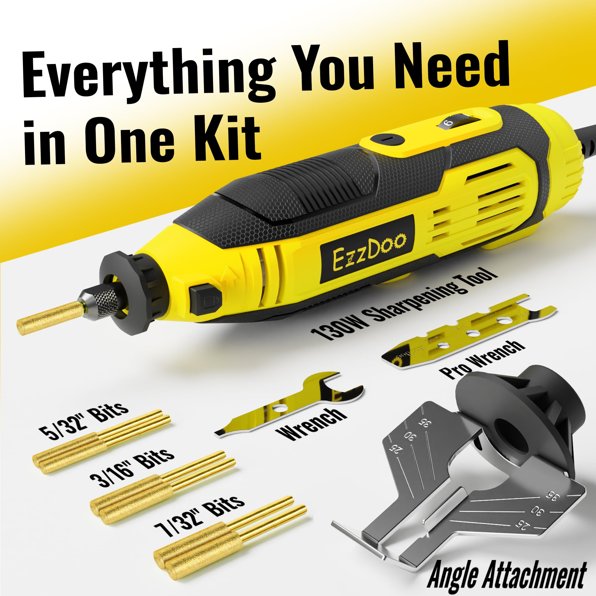 EzzDoo six titanium diamond bits setup for durable sharpening