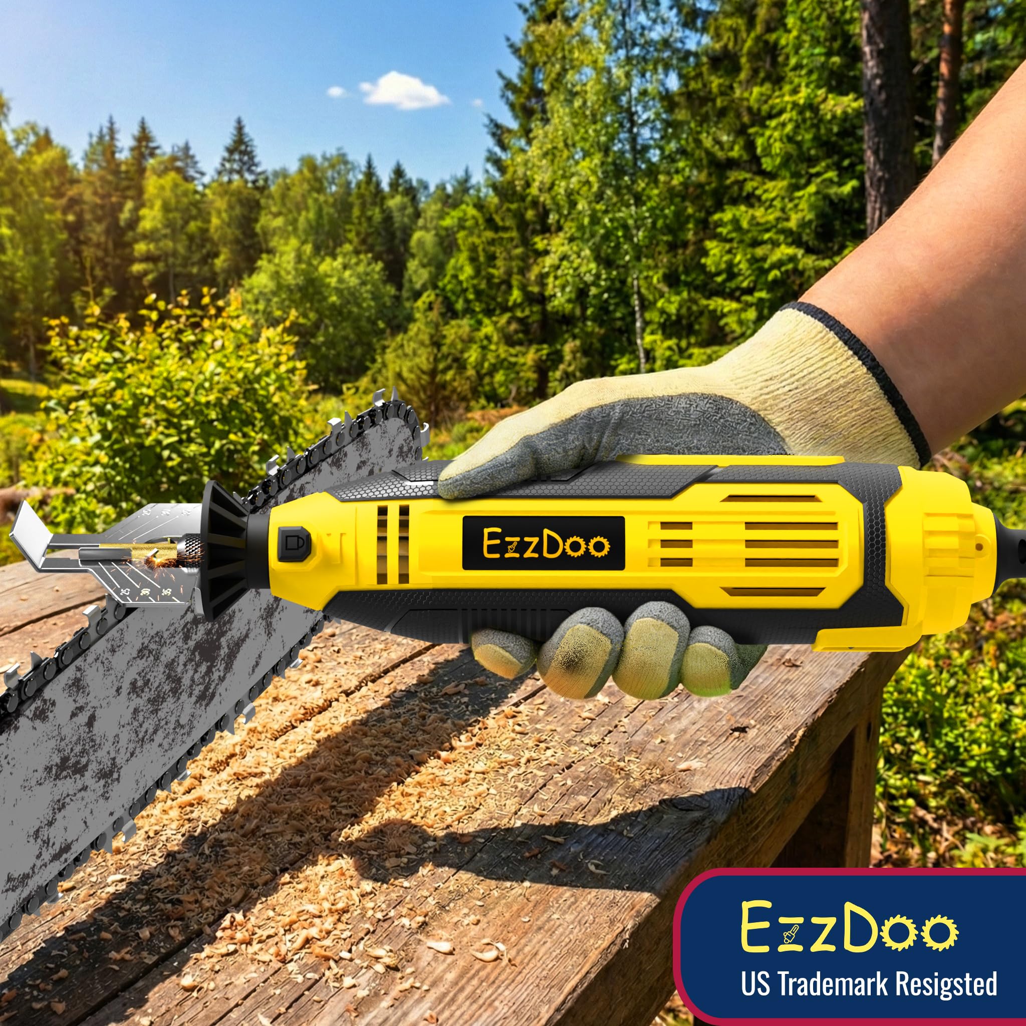 EzzDoo fast electric sharpening in action