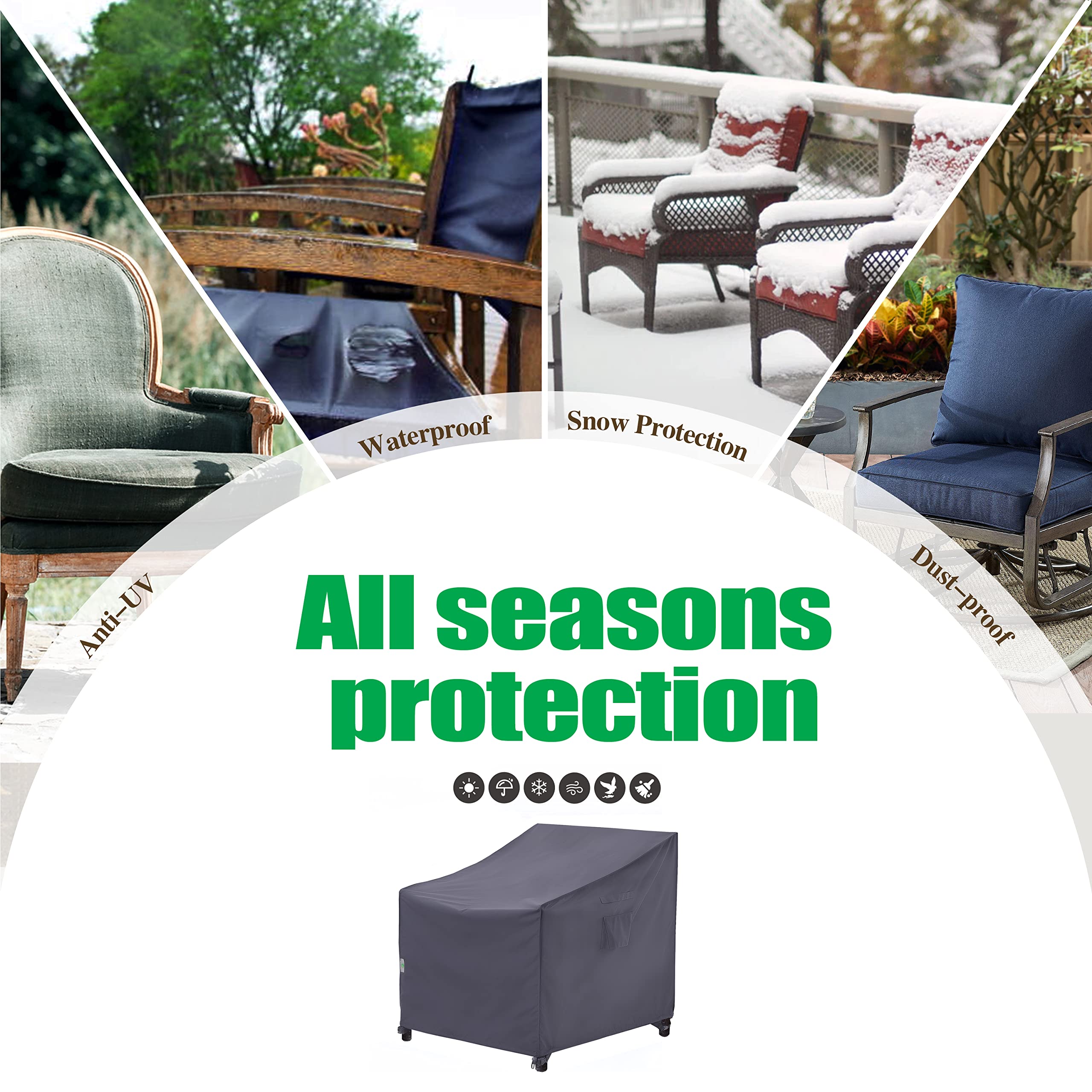 F&J Outdoors fits regular wood, wicker, aluminum, and deep-seat chairs.