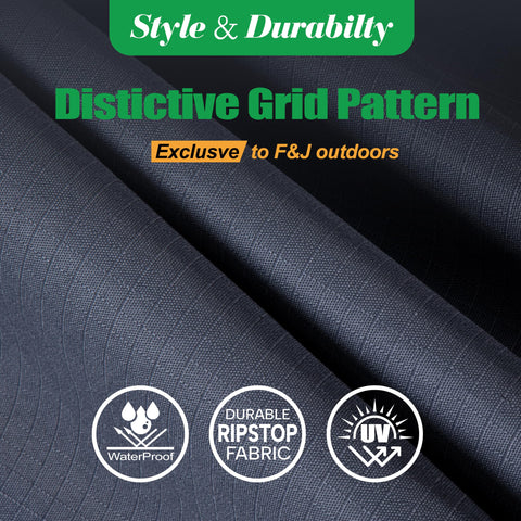 F&J Outdoors waterproof, UV-resistant cover keeps cushions dry and colors vibrant.
