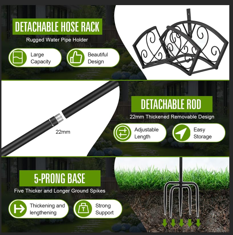 Faankiton 2-in-1 design offers versatile hose storage and hooks.
