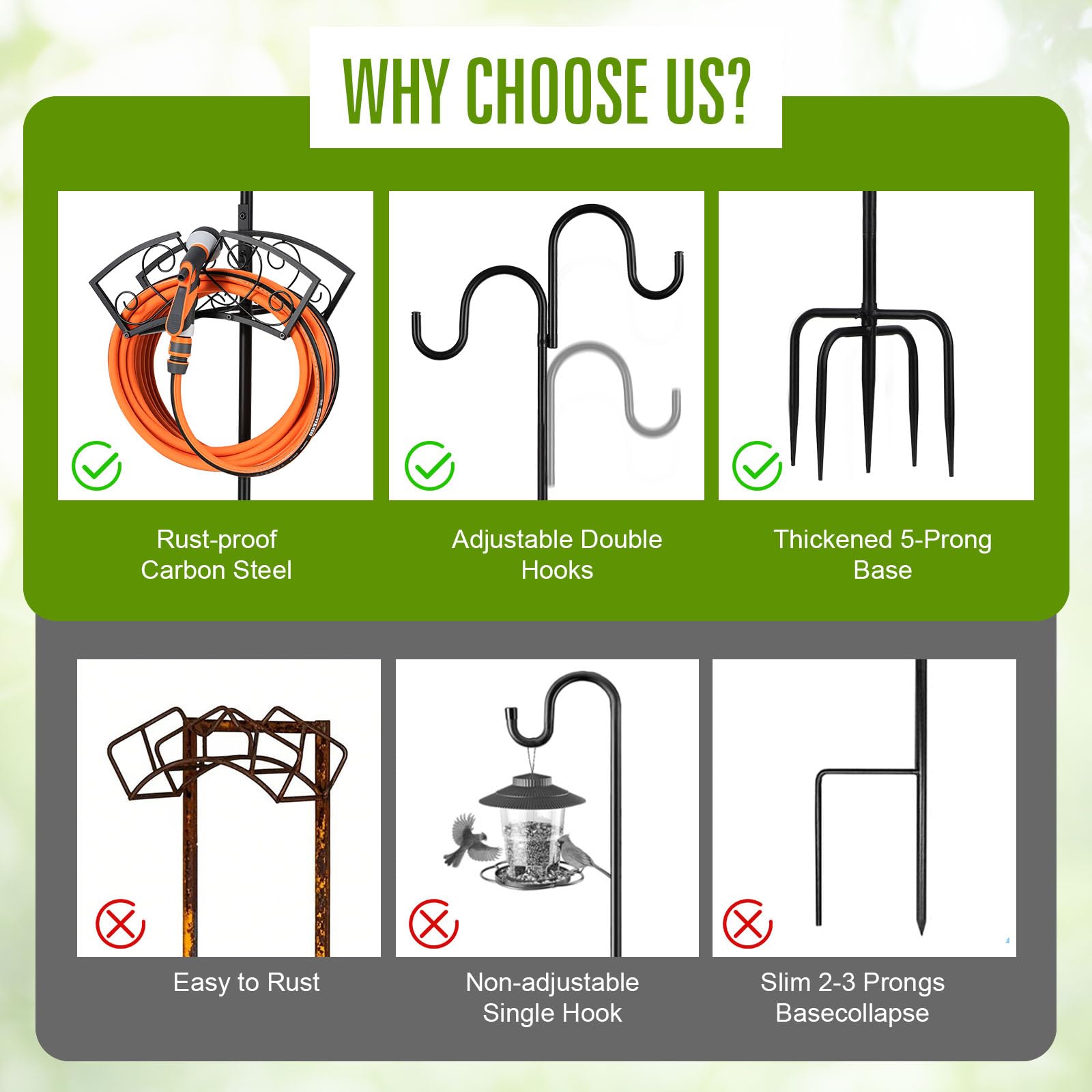 Faankiton carbon steel construction delivers durable outdoor performance.