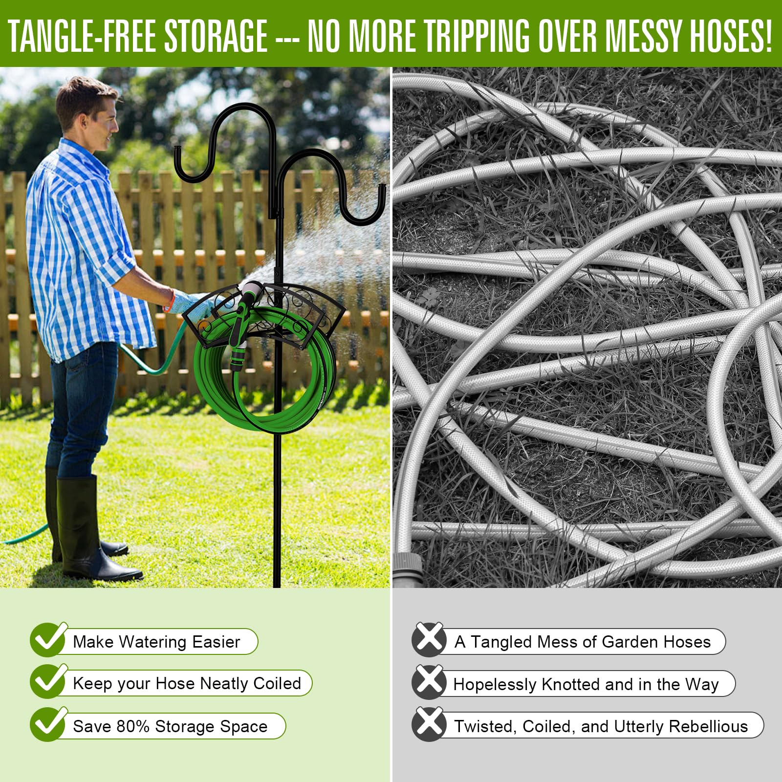 Faankiton detachable pole allows easy conversion to decorative garden pole.