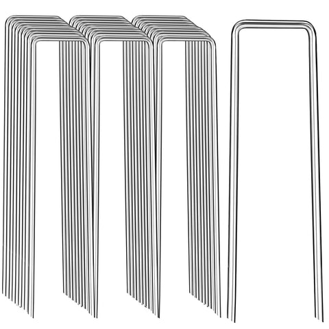 FAAYUCK landscape stakes 12-inch for secure ground covers and light irrigation lines.