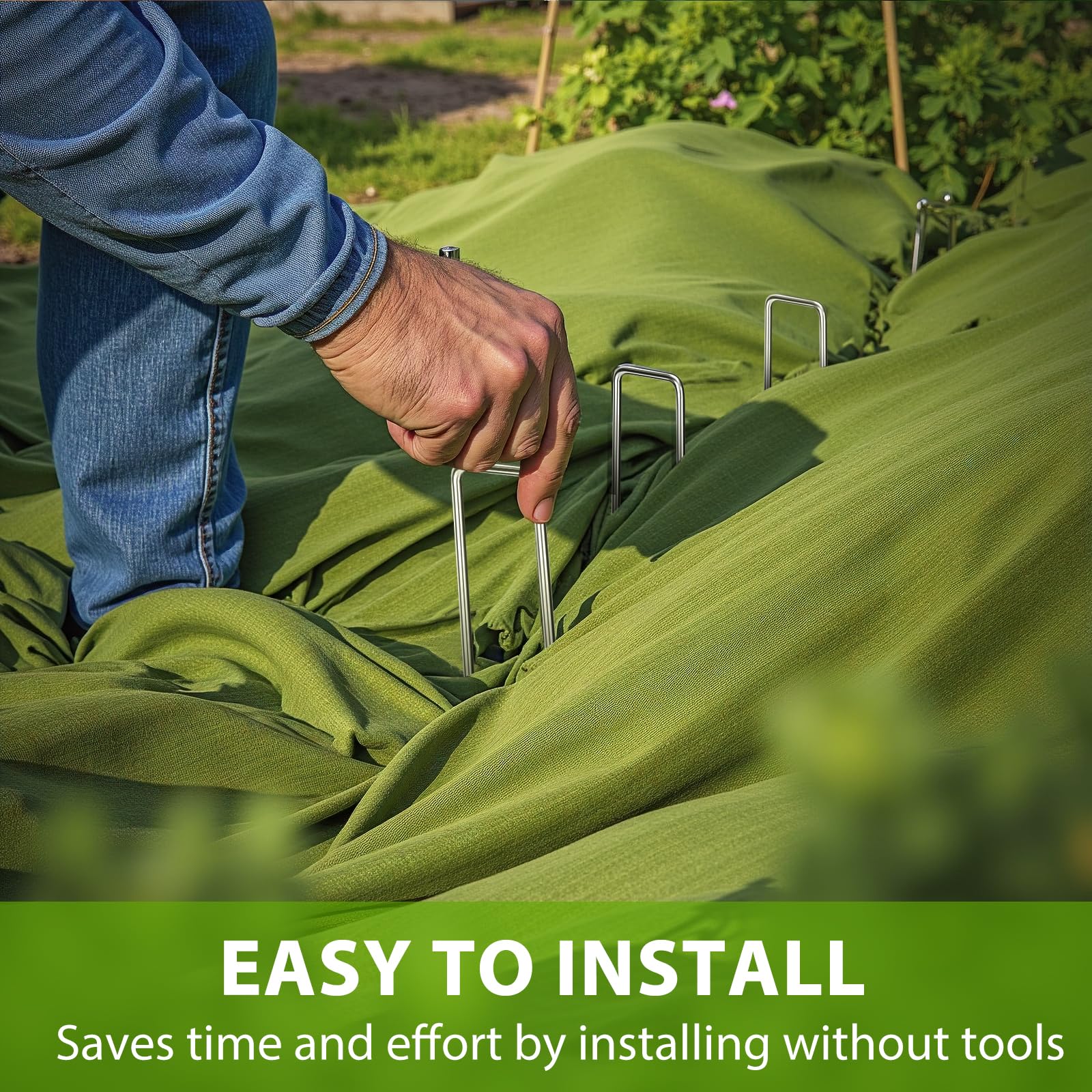FAAYUCK multi-purpose-stakes-outdoor-use support for fences, weed barriers, and tents.