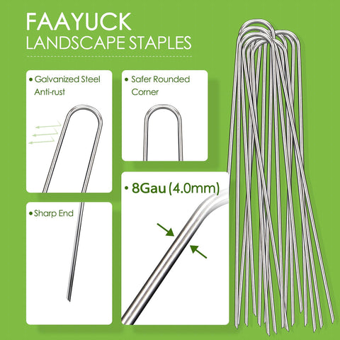 FAAYUCK stake penetrating ground with beveled edge demonstrating easy installation.