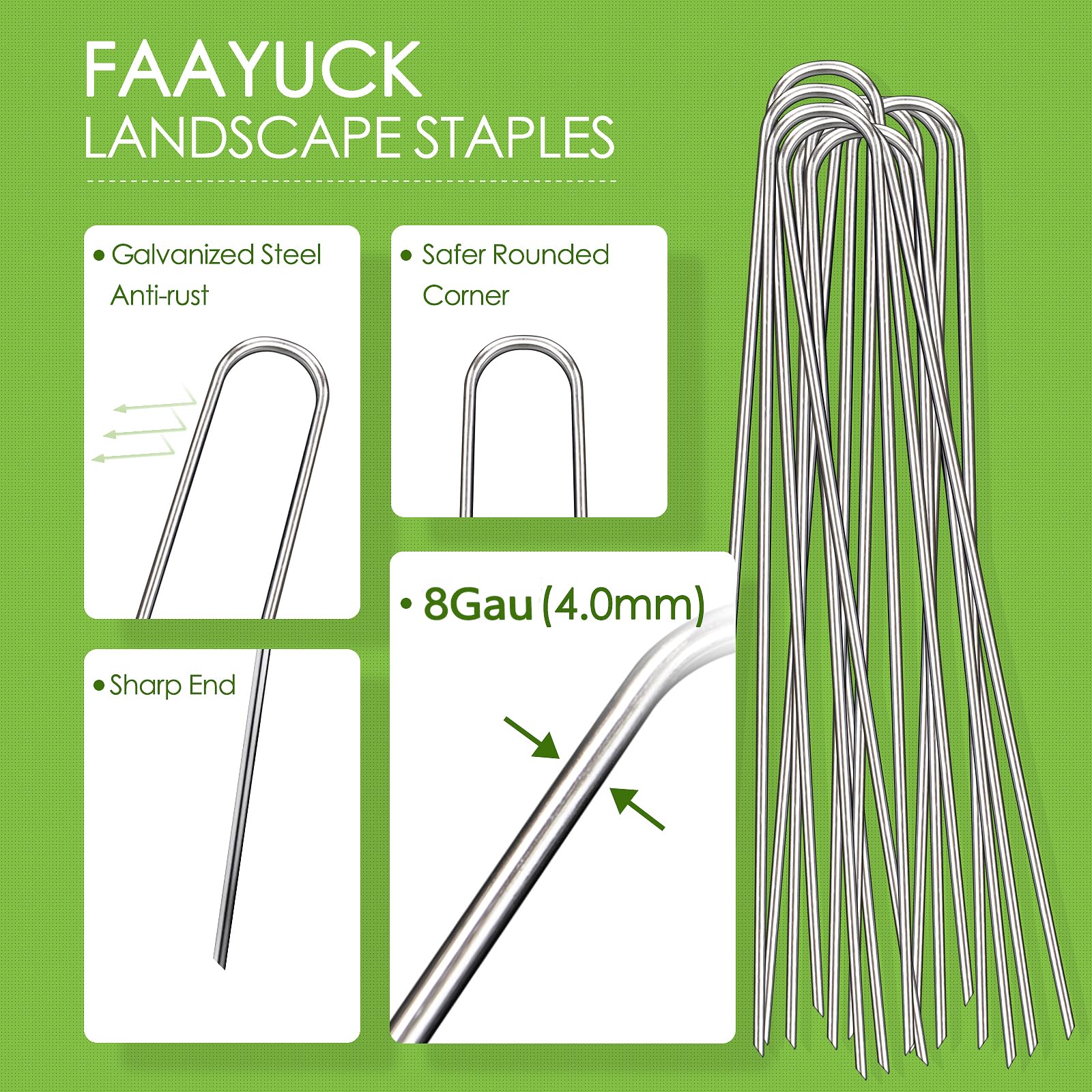FAAYUCK 1.6-inch top width stake grips ground covers securely.
