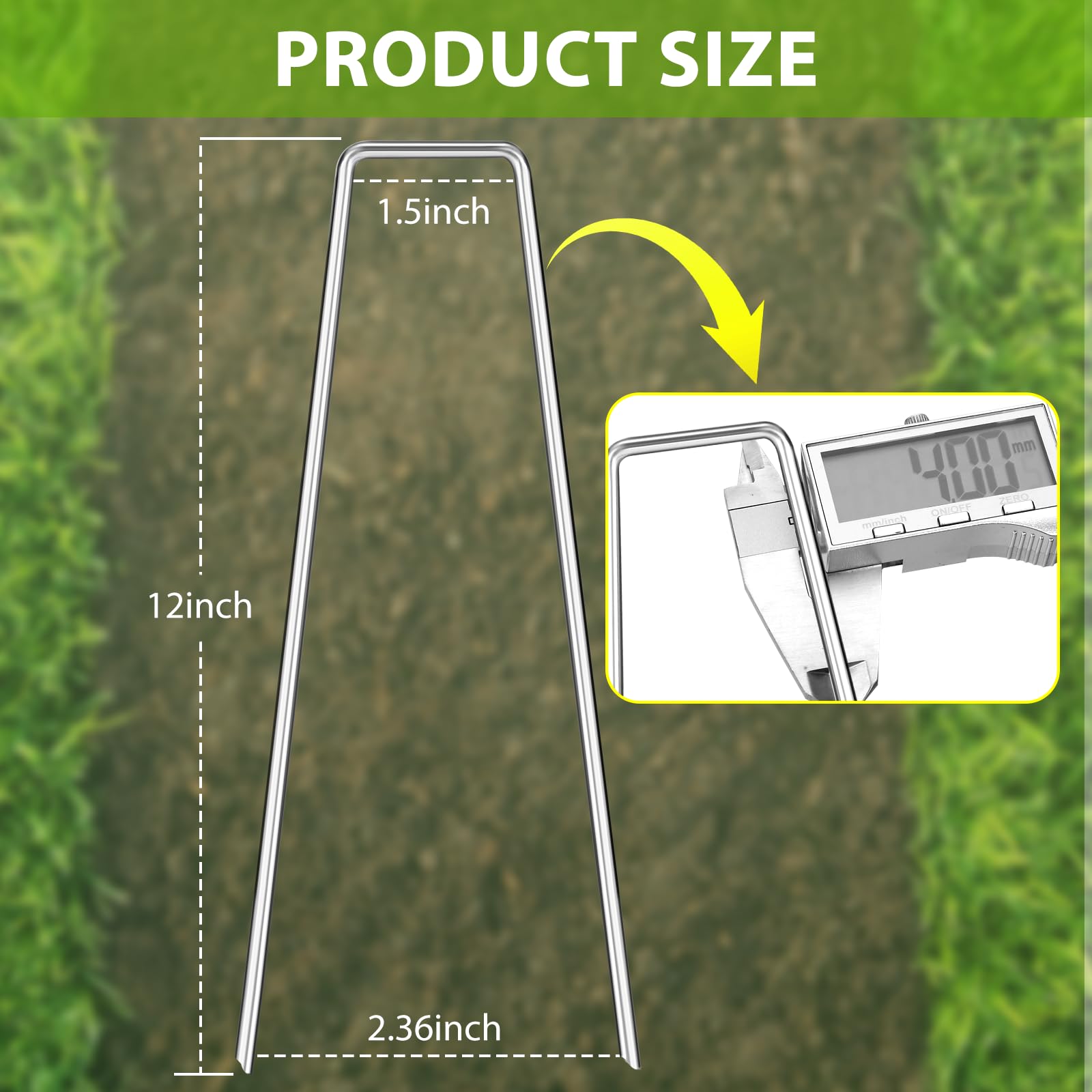 FAAYUCK U-shaped galvanized stakes: 8-gauge durability for tough outdoor ground.