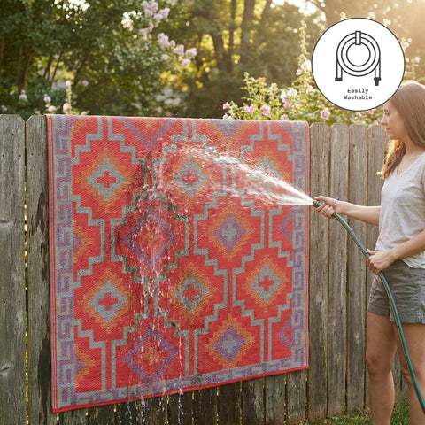 Fab Habitat camping and RV rug portable and durable.