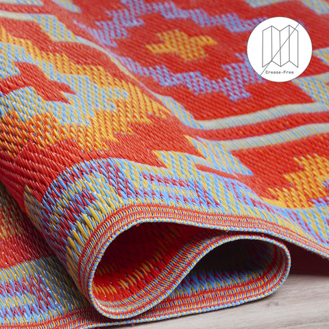 Fab Habitat outdoor rug large patio use adds color.