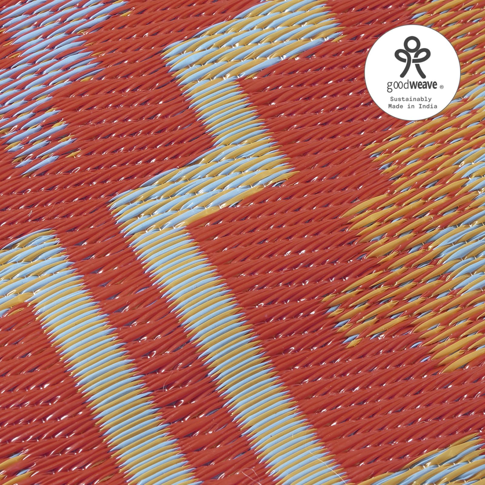 Fab Habitat outdoor rug with reversible pattern for two looks.