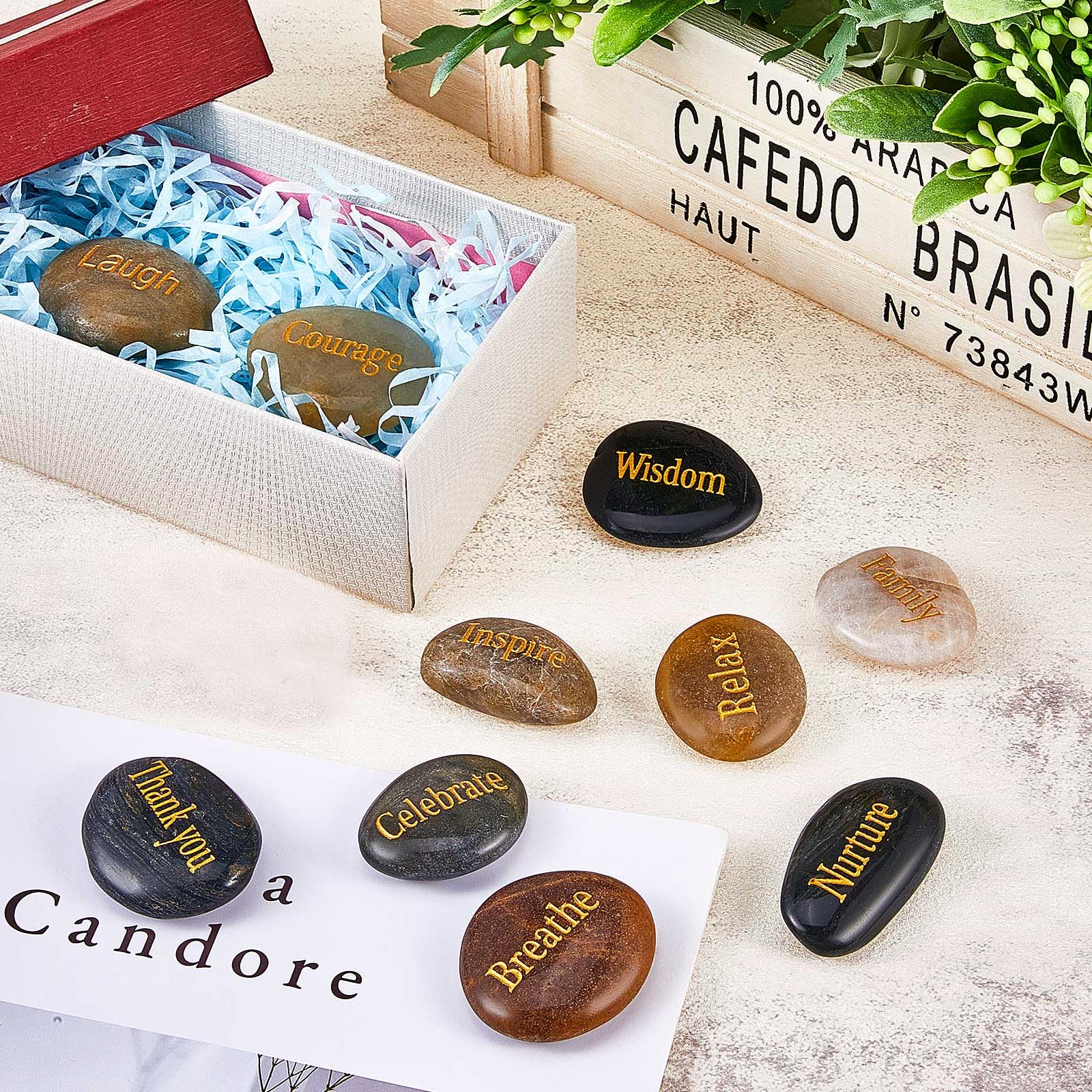 Fabbay garden and office decor stones brighten spaces with color