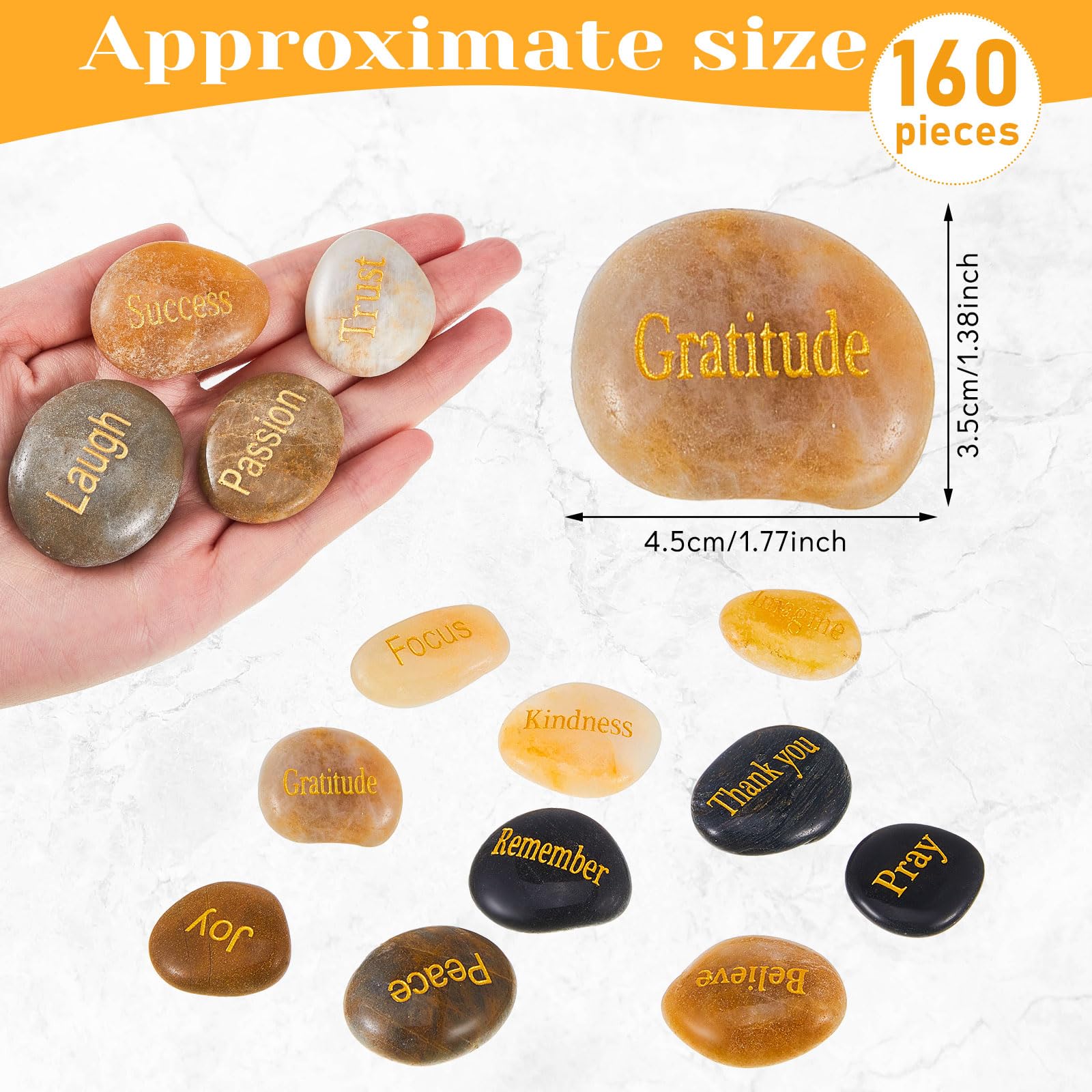 Fabbay natural river stones engraved with words for durable display