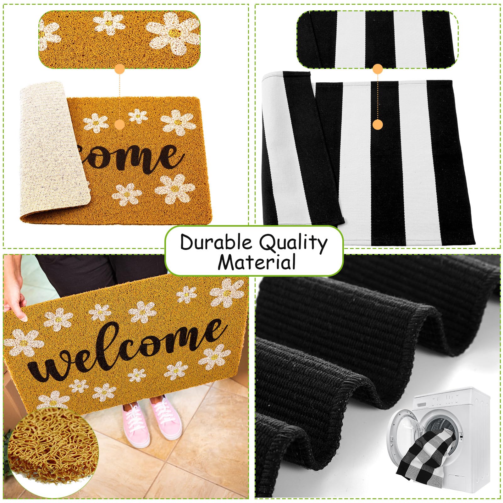Fabbay stripe doormat suitable for indoor and outdoor use at thresholds