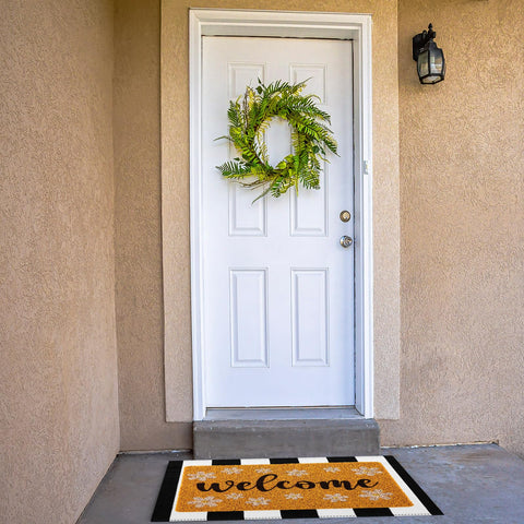 Fabbay two piece doormat set shown as layered entryway decor