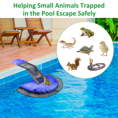 Fabflame mesh ramp with sand-filled pouch illustration for animal escape from water