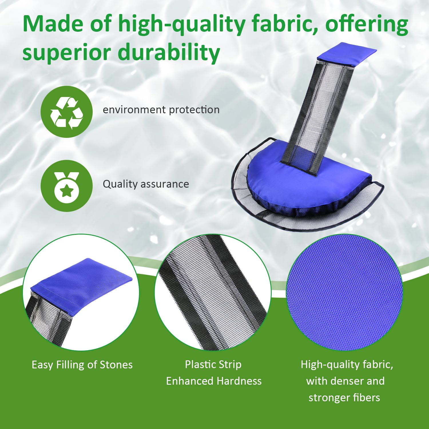 Fabflame UV-protected fabric ramp shown in blue designed for outdoor pool safety