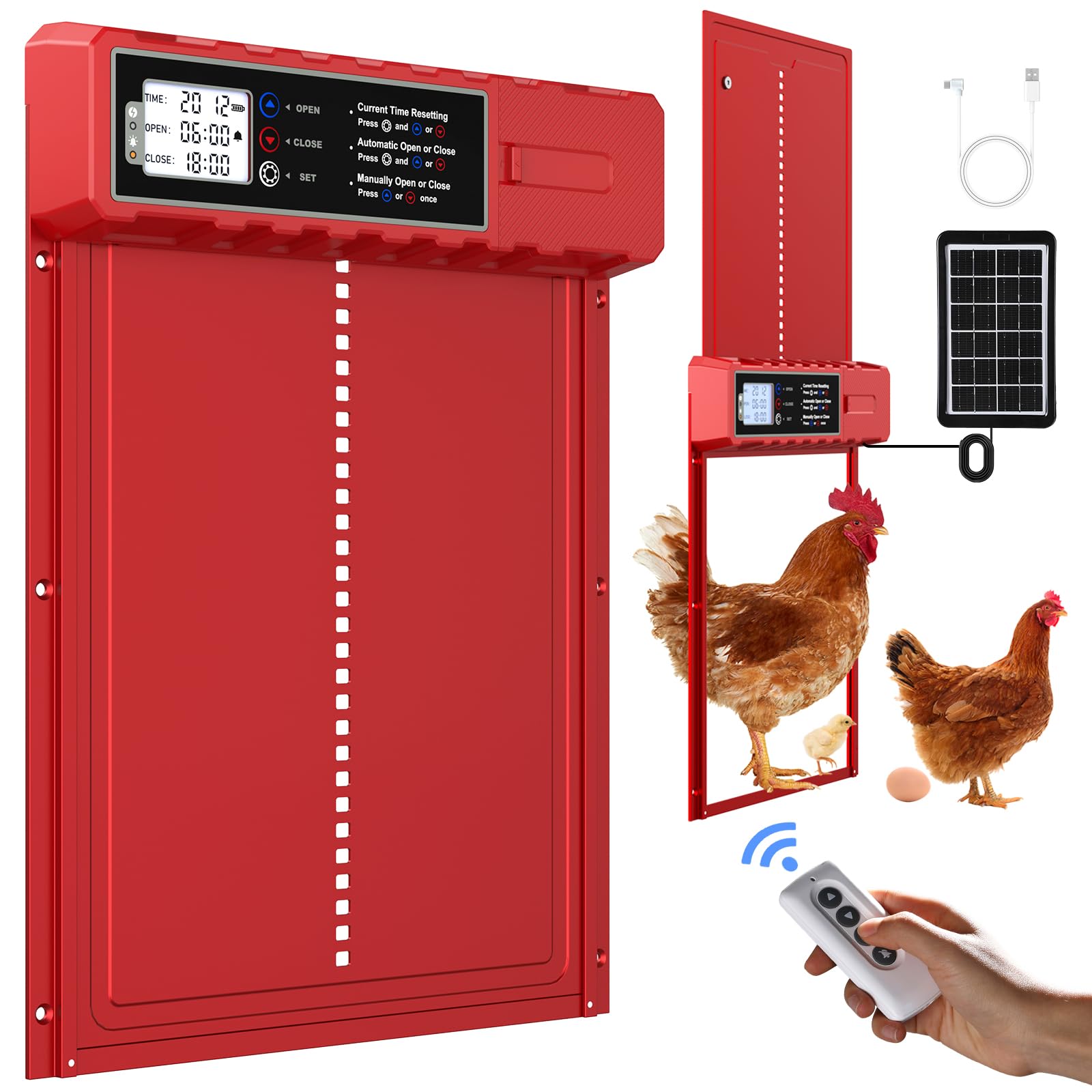 FabStyl automatic coop door with XL opening for smooth flock passage.